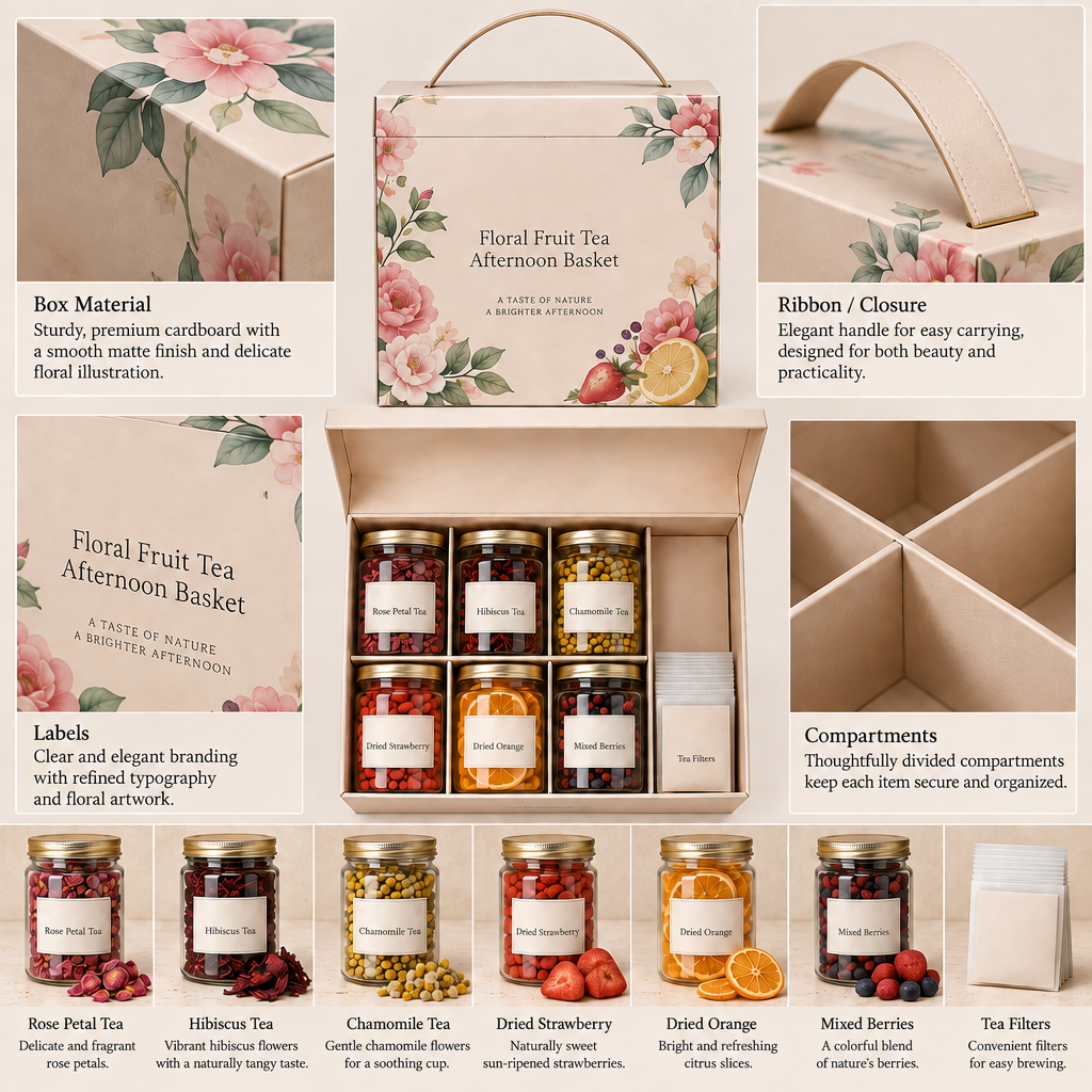 VEMQARO™ Floral Fruit Tea Afternoon Basket image 6