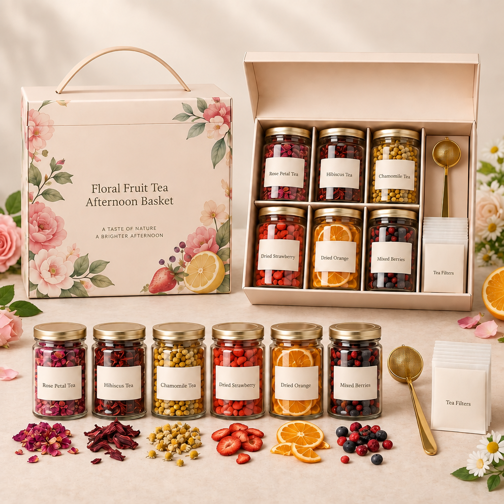 VEMQARO™ Floral Fruit Tea Afternoon Basket primary image